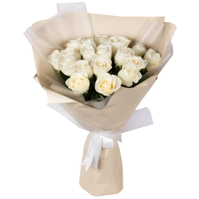 Букет «Эйфория» из 19 белых роз — символ чистой светлой любви Арзамас Нижегородская область