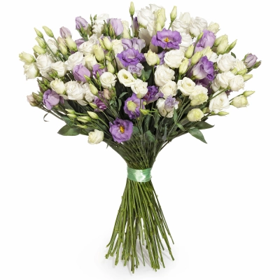 Изысканный букет из белых и фиолетовых эустом – гармония контрастов Арзамас Нижегородская область