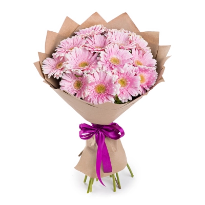 Нежный букет из 15 розовых гербер – воплощение трогательных чувств Арзамас Нижегородская область