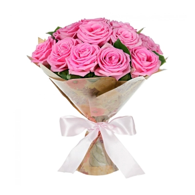 Букет из розовых роз с рускусом – нежность в каждом лепестке Арзамас Нижегородская область