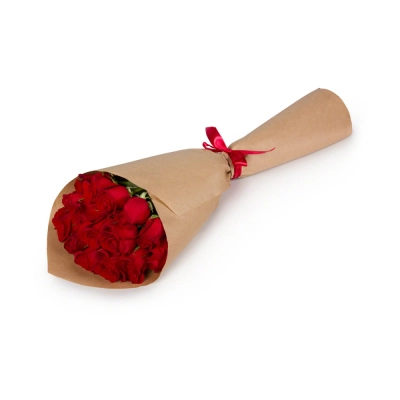 Букет из красных роз в крафтовой упаковке Арзамас Нижегородская область
