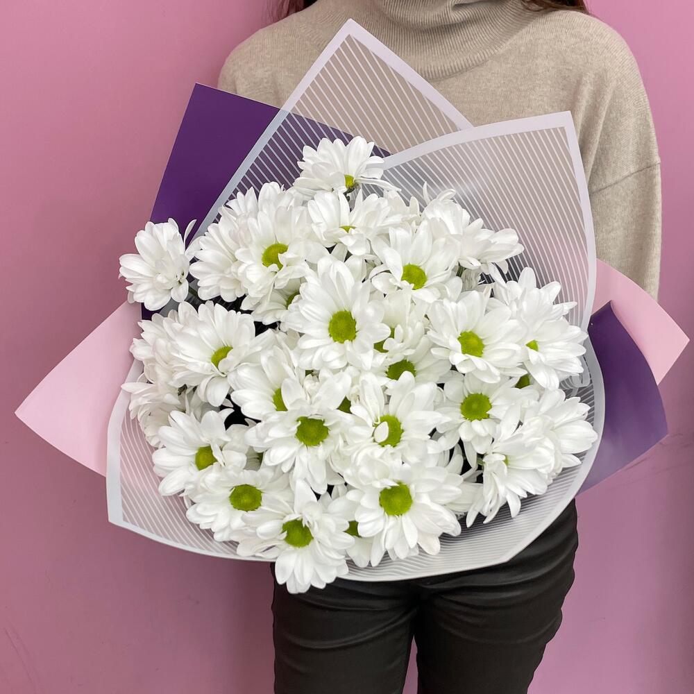 Букет «Весеннее настроение» – свежесть белых хризантем Арзамас Нижегородская область